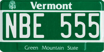 VT license plate NBE555