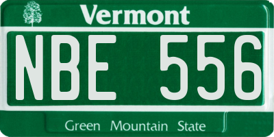 VT license plate NBE556