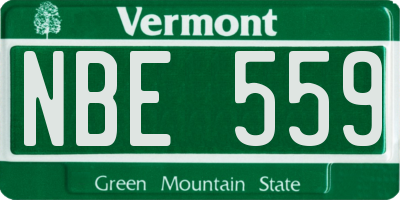 VT license plate NBE559