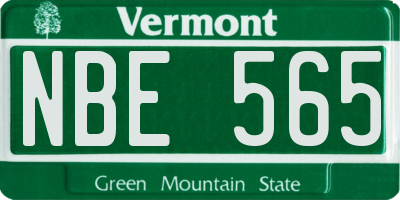 VT license plate NBE565