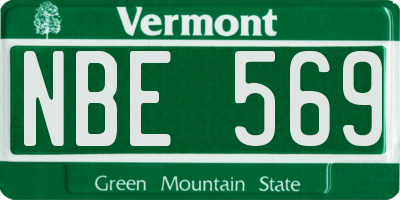 VT license plate NBE569