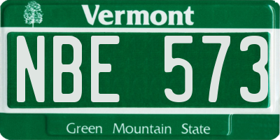 VT license plate NBE573