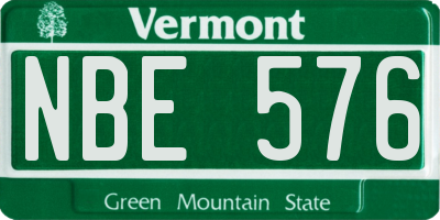 VT license plate NBE576