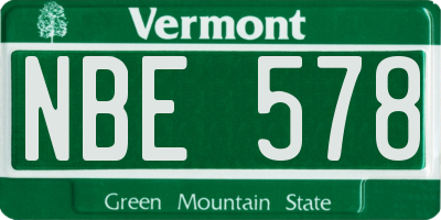VT license plate NBE578