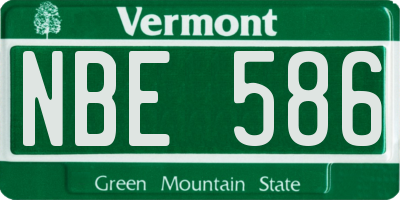 VT license plate NBE586