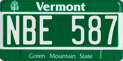 VT license plate NBE587