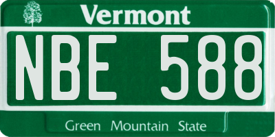 VT license plate NBE588