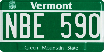 VT license plate NBE590
