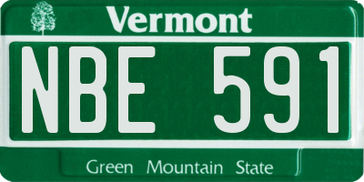 VT license plate NBE591