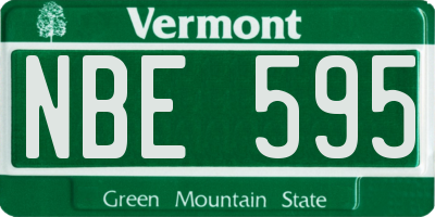 VT license plate NBE595