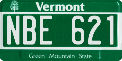 VT license plate NBE621