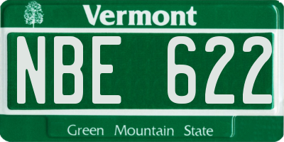 VT license plate NBE622