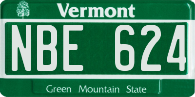 VT license plate NBE624