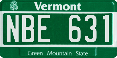 VT license plate NBE631