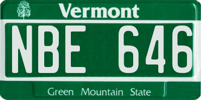 VT license plate NBE646