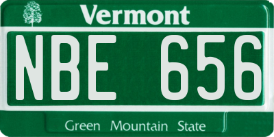 VT license plate NBE656