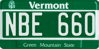 VT license plate NBE660
