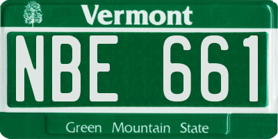 VT license plate NBE661