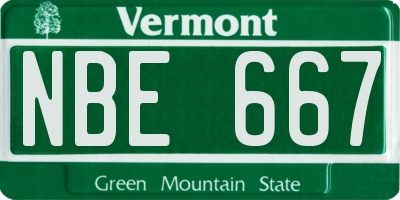 VT license plate NBE667