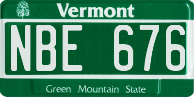 VT license plate NBE676