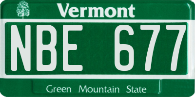 VT license plate NBE677