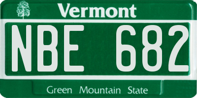 VT license plate NBE682
