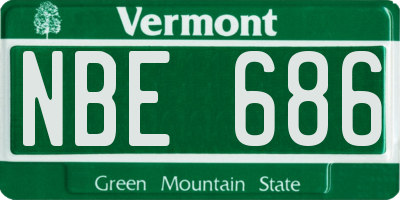 VT license plate NBE686