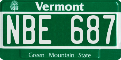 VT license plate NBE687