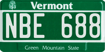 VT license plate NBE688