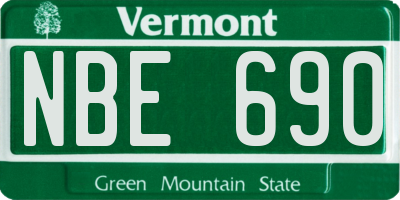 VT license plate NBE690