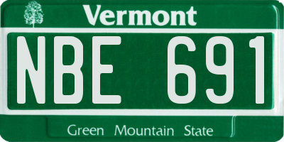 VT license plate NBE691