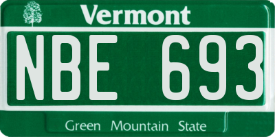 VT license plate NBE693