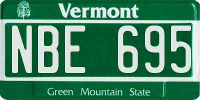 VT license plate NBE695
