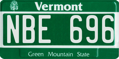 VT license plate NBE696