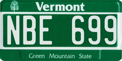 VT license plate NBE699