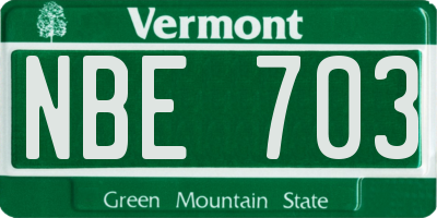 VT license plate NBE703