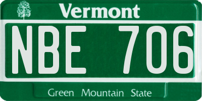 VT license plate NBE706