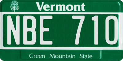 VT license plate NBE710