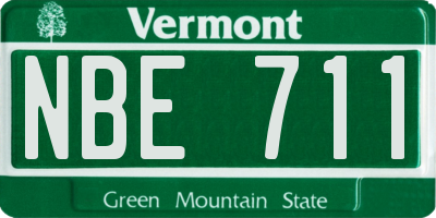 VT license plate NBE711