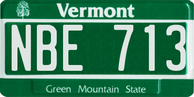 VT license plate NBE713