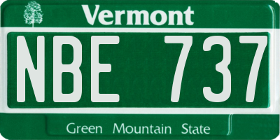 VT license plate NBE737
