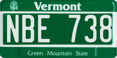 VT license plate NBE738