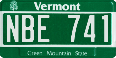 VT license plate NBE741