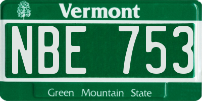 VT license plate NBE753