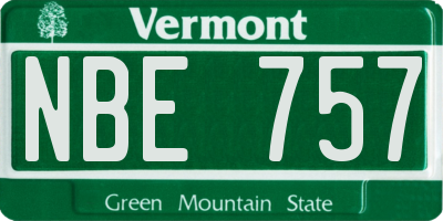 VT license plate NBE757