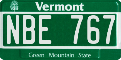 VT license plate NBE767