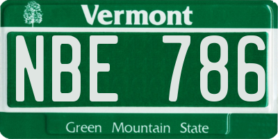 VT license plate NBE786