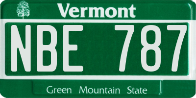 VT license plate NBE787