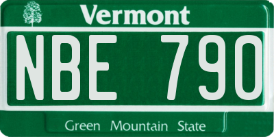 VT license plate NBE790