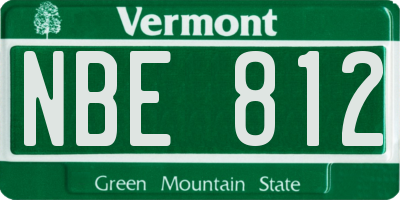 VT license plate NBE812